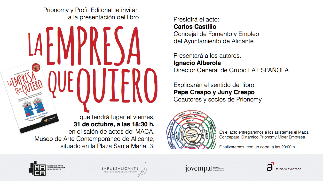 Presentación del libro «La Empresa que Quiero» de Pepe Crespo y Juny Crespo en el Maca de Alicante