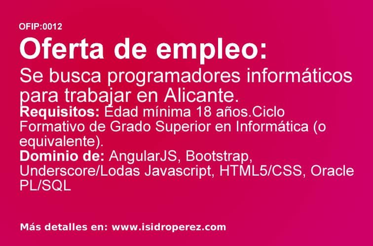 Proceso selectivo para contratar programadores informáticos en Alicante